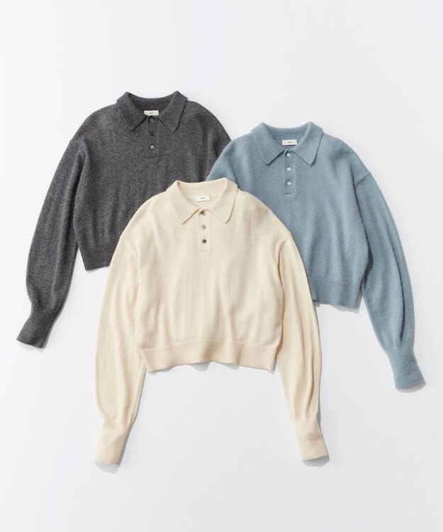 NAVE 【Nave・手洗い可】ポロニット ライトグレー系
