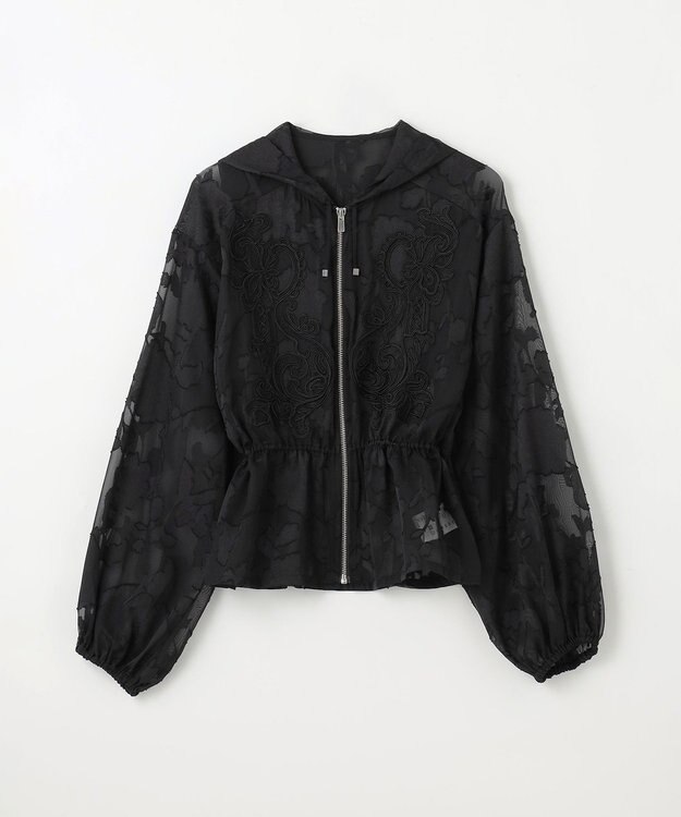GRACE CONTINENTAL ジャガード刺繍ブルゾン ブラック