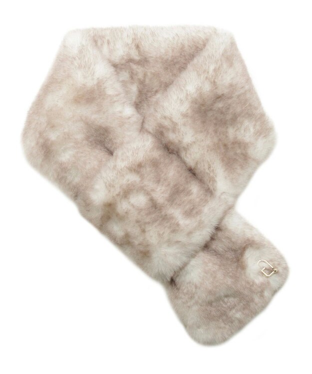 MOONBAT 【WEB限定】FURLA スノートップ チャーム付きフェイクファーマフラー オフホワイト