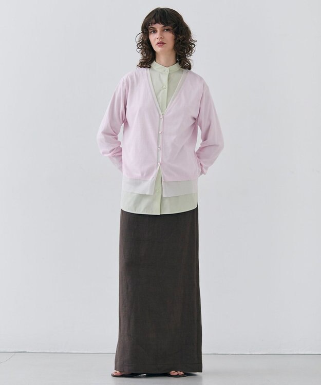 BEIGE， 【Oggi 5月号掲載】CRINUM / Iラインリネンマキシスカート Dark Brown