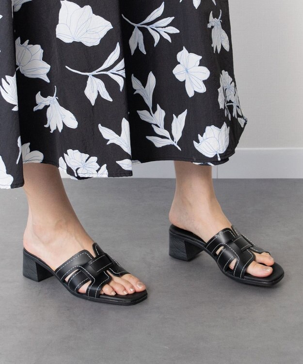 INTER-CHAUSSURES 【Oh my Sandals】チャンキーヒールレザーサンダル