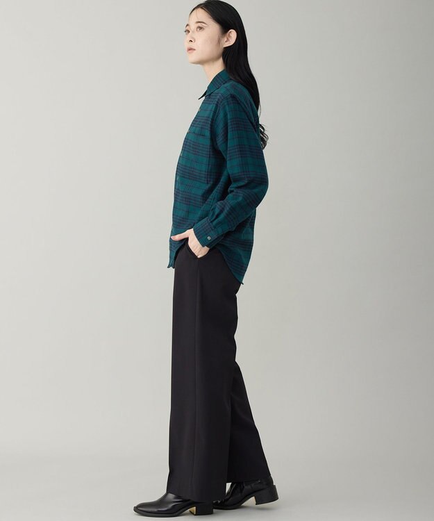 UNFILO MENS 【男女兼用】クリーンチェック ネルシャツ グリーンチェック