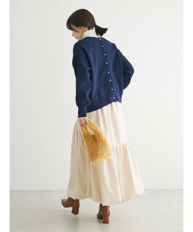 Green Parks ２ｗａｙ　パール釦ニットプルオーバー Dark Navy