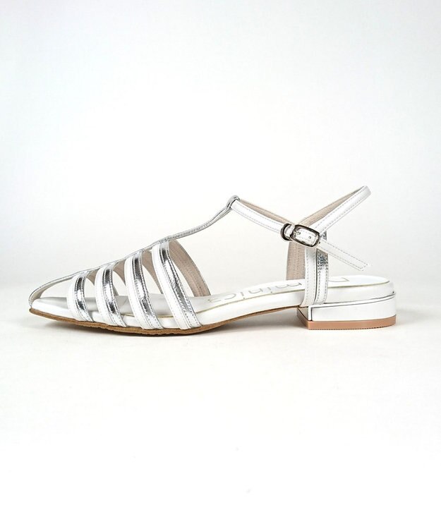 Dominic3 バイカラー Tストラップサンダル ホワイト