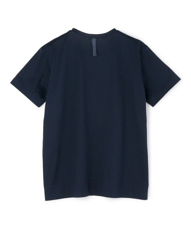 BEIGE， TORENIA / レザーポケットコットンクルーネックTシャツ Navy×Camel