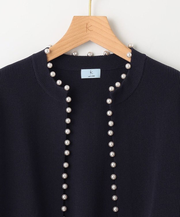 組曲 【追加生産分入荷！】AMOSSAパール カーディガン ネイビー系