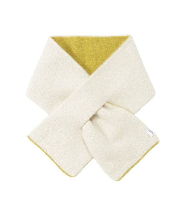 MOONBAT MACKINTOSH PHILOSOPHY(マッキントッシュ フィロソフィー）【ギフトBOX付】ウール100％ リバーシブル ニット マフラー ユニセックス 日本製 レモンイエロー