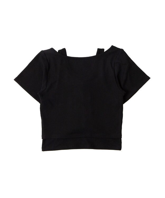 WEGO レイヤードレースアップトップス ブラック