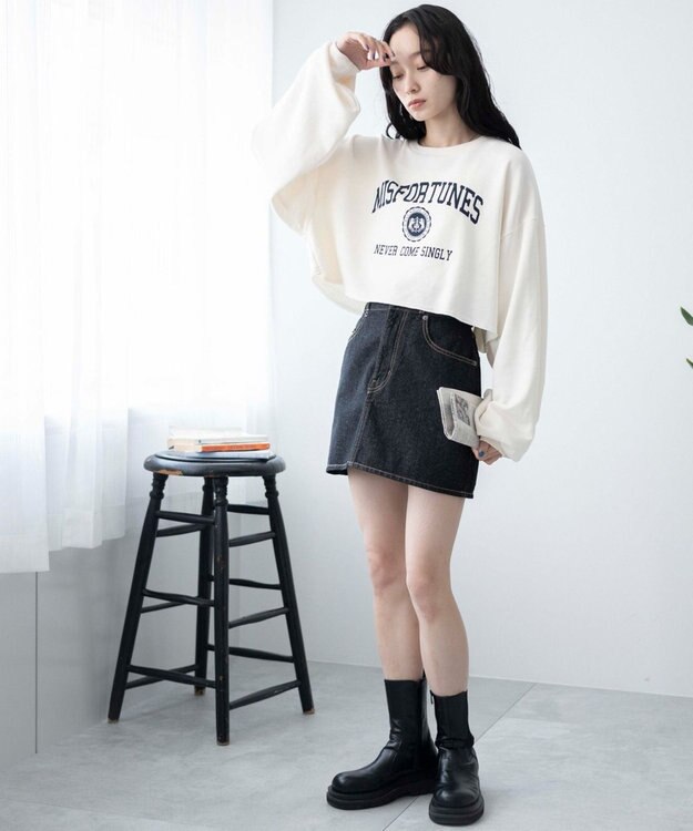 WEGO ヴィンテージライクショートスウェット ホワイトその他