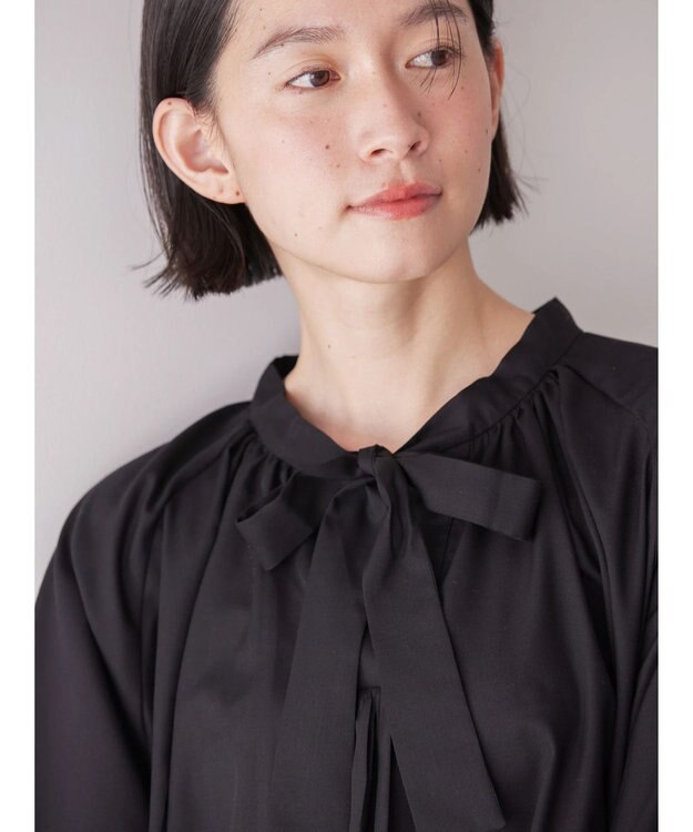 AMERICAN HOLIC イージーケア２ＷＡＹボウタイブラウス Black