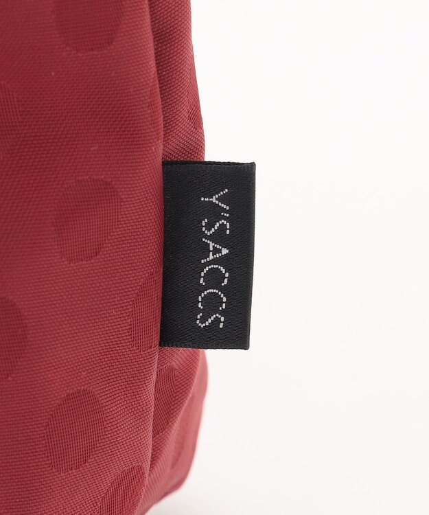 Y'SACCS ドットジャガードポーチ付きトートバッグ ワイン