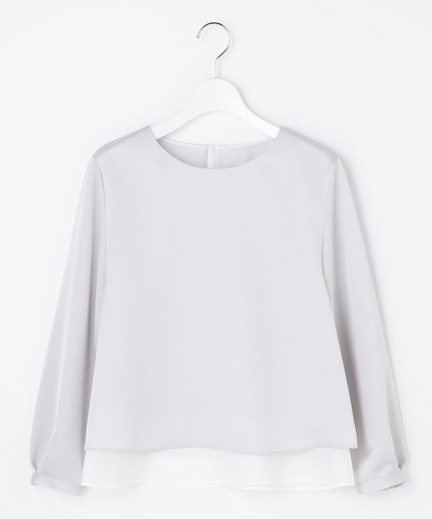 J.PRESS LADIES L ハンマーサテン カットソー ライトグレー系