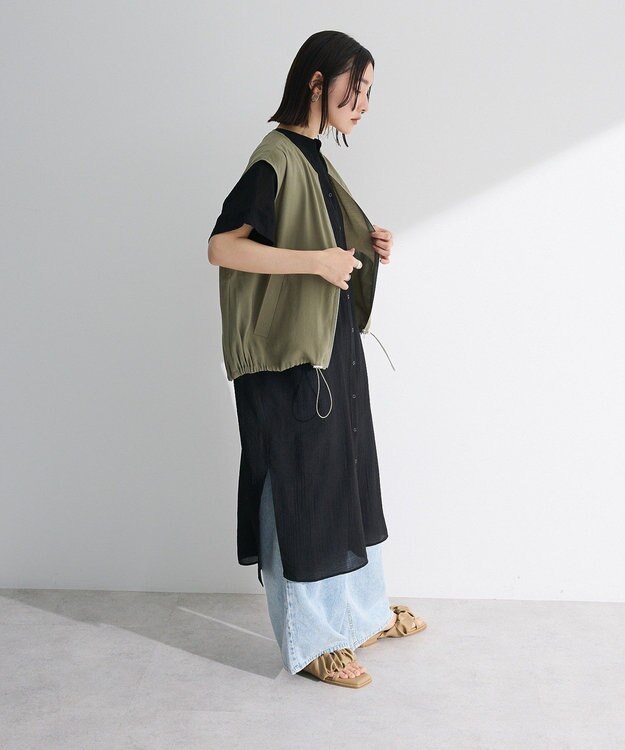 Green Parks シアーZIPベスト Khaki
