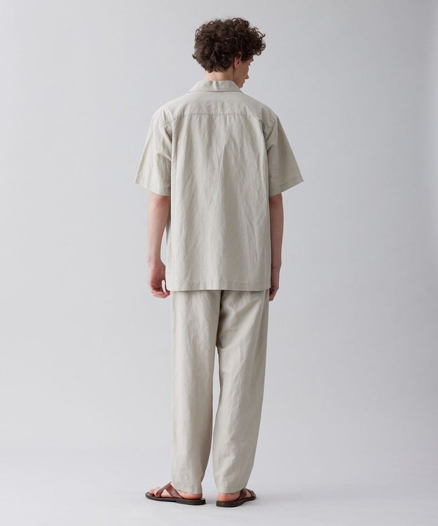 UNFILO MENS ライトリネン オープンカラーシャツ [23年春夏商品] グレージュ