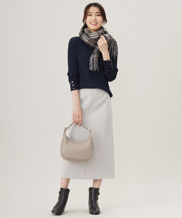 J.PRESS LADIES 【洗える】KNIT BASIC クルーネック ニット トップネイビー系