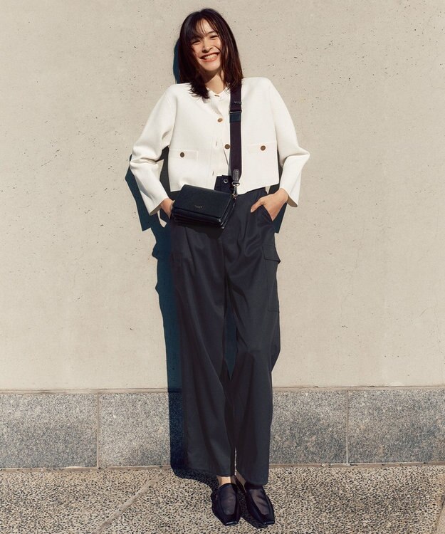 23区 【Oggi4月号掲載/洗える】シルキーストレッチ パラシュートパンツ ブラック系