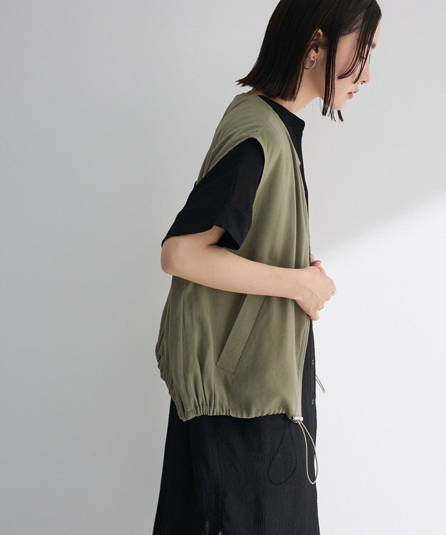 Green Parks シアーZIPベスト Khaki