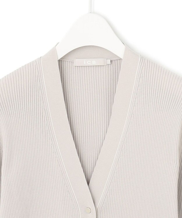 ICB 【洗える】 コンパクトリブ カーディガン トープ系