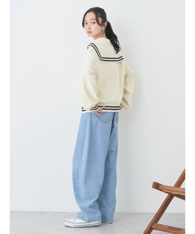 earth music&ecology セーラーニットカーディガン Ivory