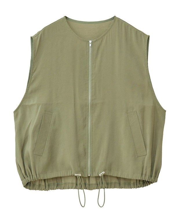Green Parks シアーZIPベスト Khaki