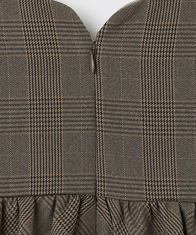 ANY KIDS チェックジャンパースカート ベージュチェック