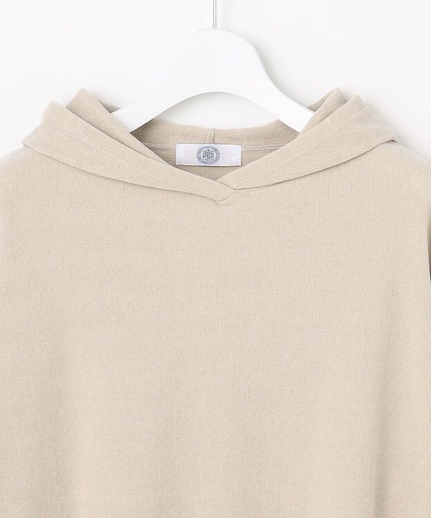 J.PRESS LADIES CHENILLE フーデッド ニット ベージュ系