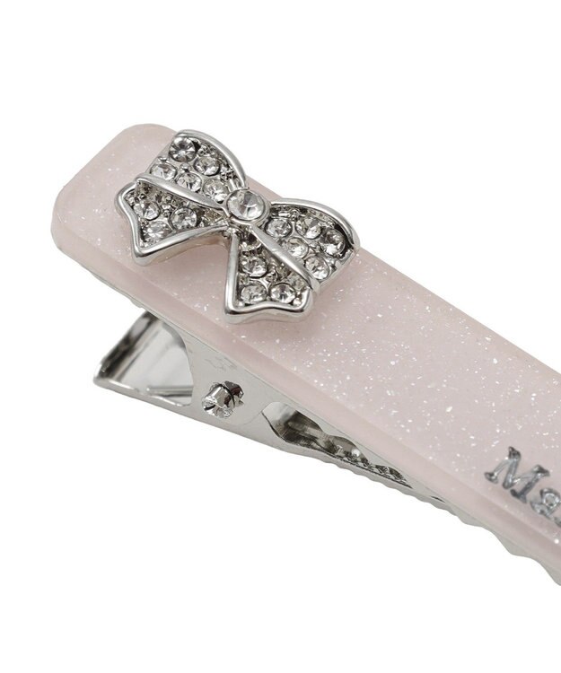 Maison de FLEUR 【2個セット】ビジューリボンアクリルクリップセット Pink
