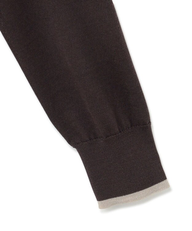 23区 L 【洗える】サステナブルウール バイカラー カーディガン ダークブラウン系1