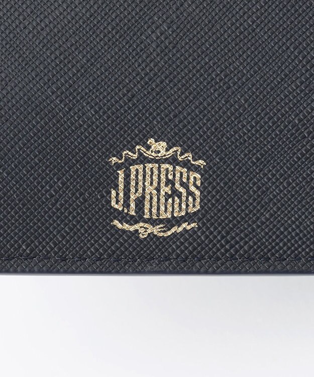 J.PRESS MEN 【MORPHO×J.PRESS】エンブレムボタン 二つ折り財布(小銭入れ付き札入) ネイビー系