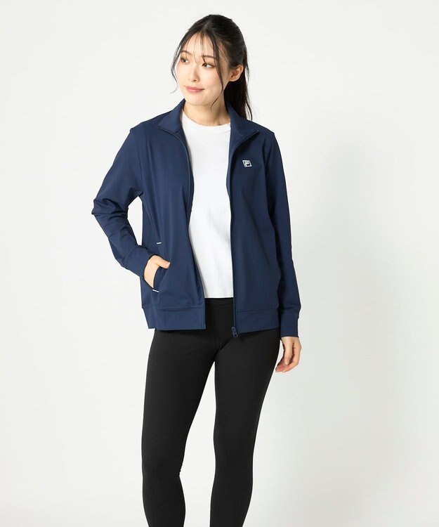 FILA GOLF／marie claire 【FILA GOLF】スタンドカラーフルジップブルゾン ネイビー