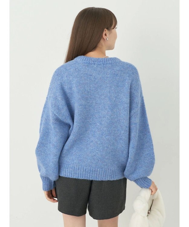 earth music&ecology ファンシーヤーンメランジプルオーバー Blue