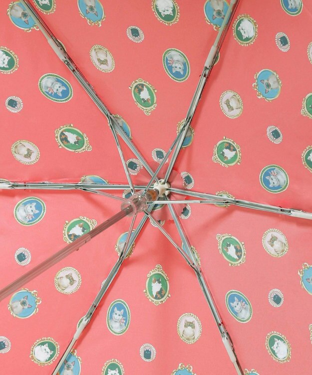 MOONBAT ポール & ジョー (PAUL & JOE ACCESSOIRES) 折りたたみ傘 キャッツ カメオ UV レッド