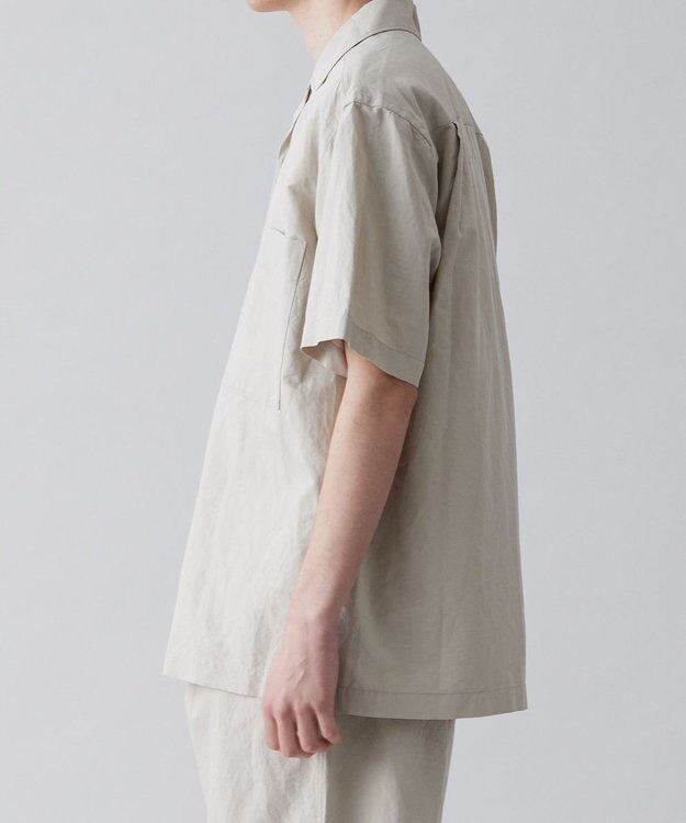 UNFILO MENS ライトリネン オープンカラーシャツ [23年春夏商品] グレージュ