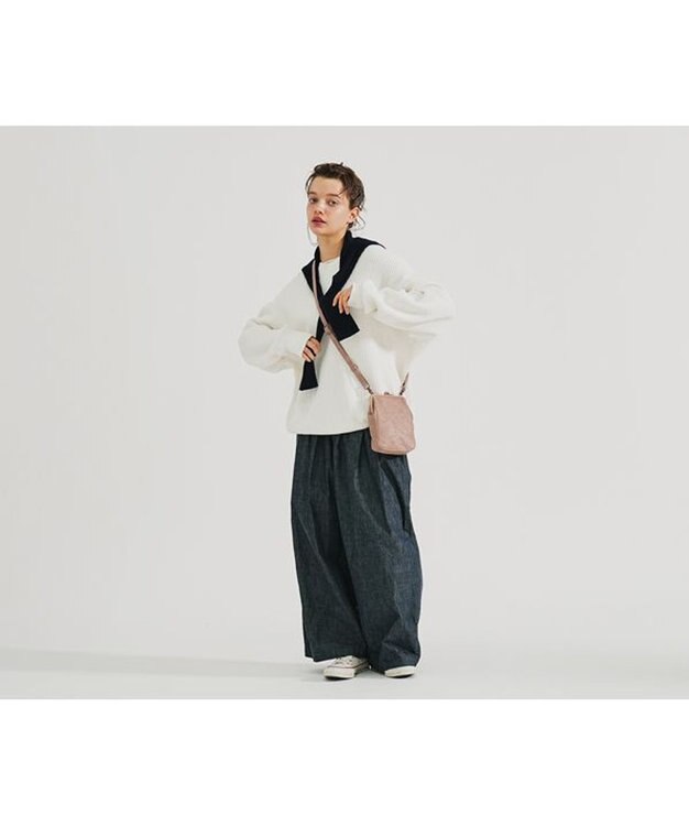 genten アンティーコ×LIBERTY 口金ミニポシェット サンドピンク