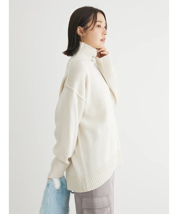 Green Parks ・Ｐｅｔｉｔ　Ｆｌｅｕｒ　タートルバックスリットニット Off White