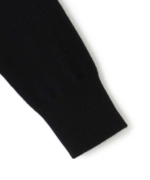 ICB 【新色追加】ソフトカシミヤミックス クルーネックニット ブラック［トープ配色］