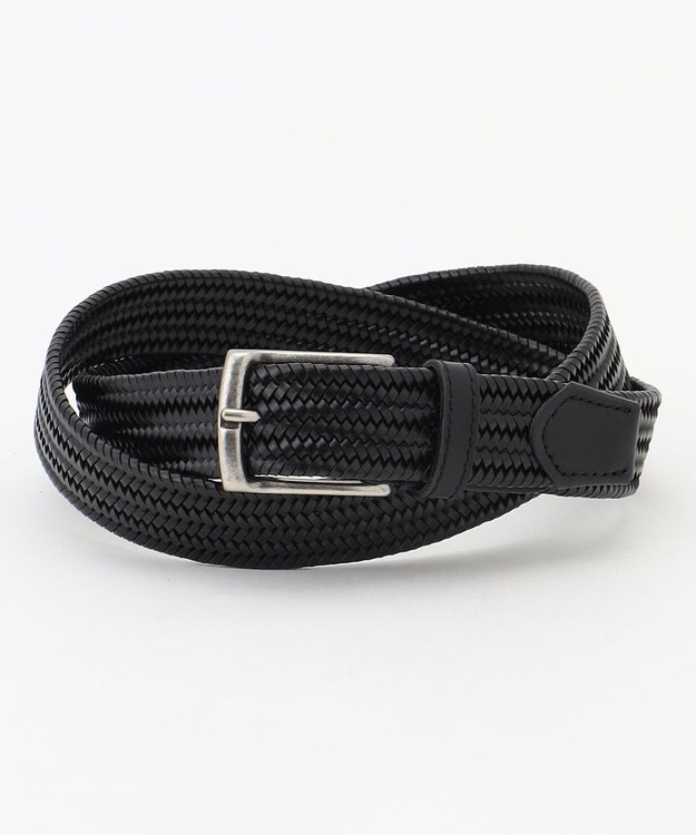 JOSEPH ABBOUD 【イタリア素材・ストレッチ・日本製】 ストレッチレザー ベルト　30㎜ ブラック系