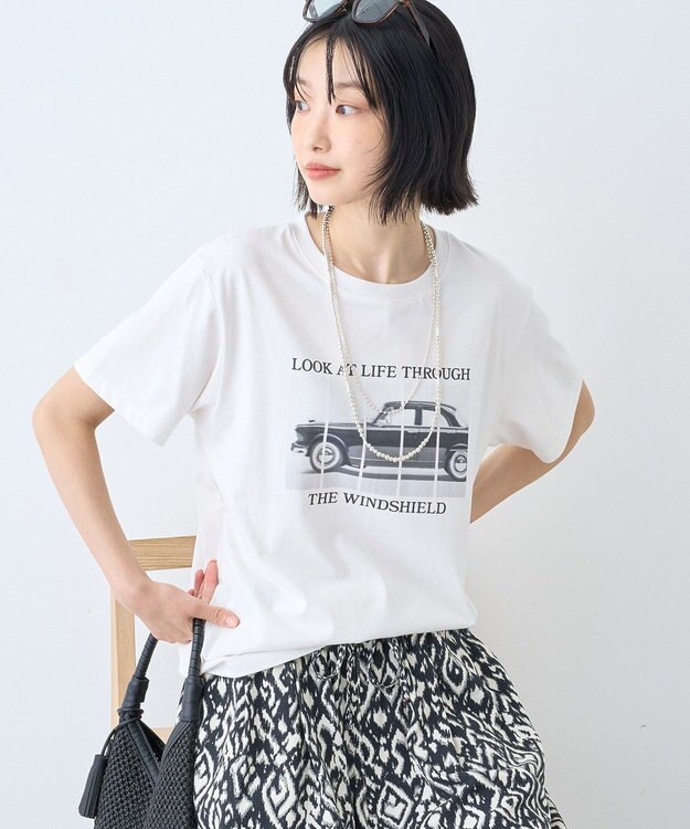 AMERICAN HOLIC フォト&レタリングプリントTシャツ Off White