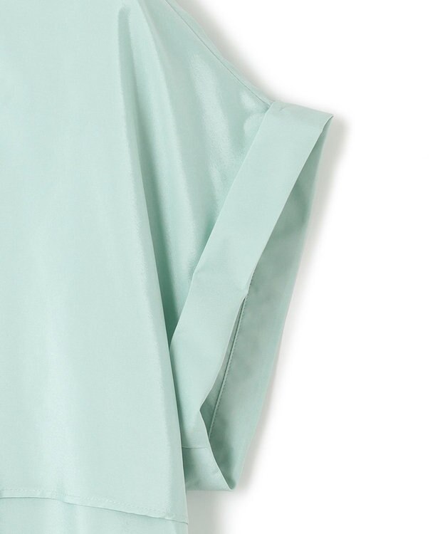 ICB 【洗える】ヌーディスローン  バンドカラーブラウス ライトグリーン系