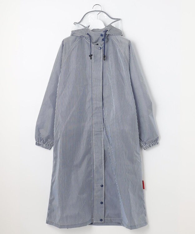 MOONBAT CYPRES COLLINE サイクルレインコート　ストライプ ネイビーブルー