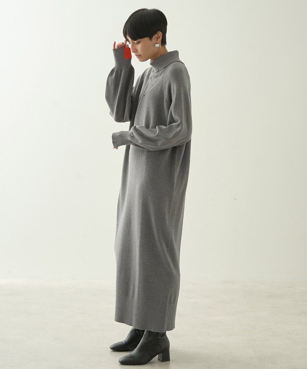 AMERICAN HOLIC バイパチバイカラーモックネックニットワンピース