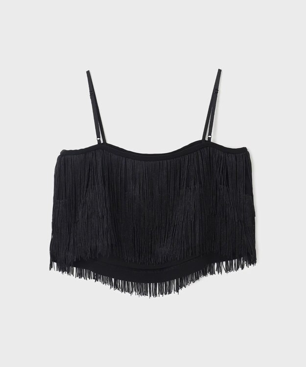 GRACE CONTINENTAL フリンジトップ ブラック