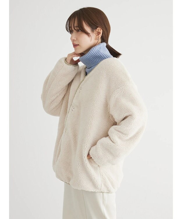 Green Parks ・ＳＵＧＡＲ　ＳＰＯＯＮ　２ｗａｙフラワーキルトブルゾン Light Khaki