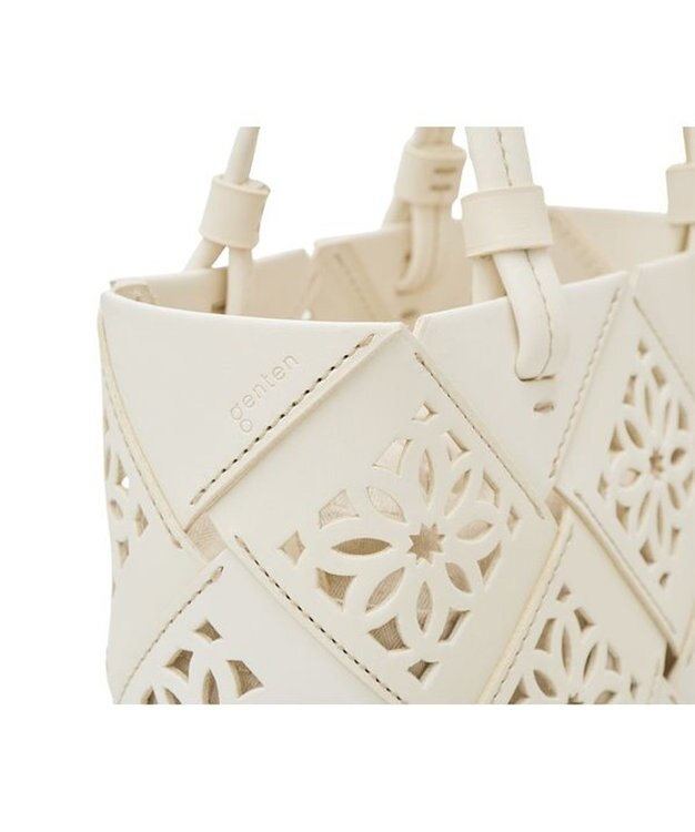 genten サスカットバスケット手提げバッグ＜S＞ シロ