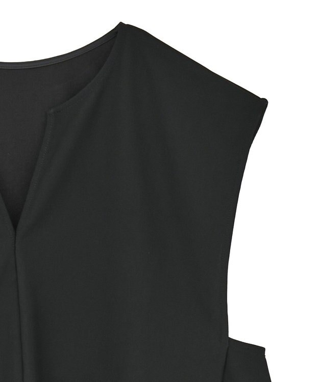 Green Parks リップルフレアベスト Black