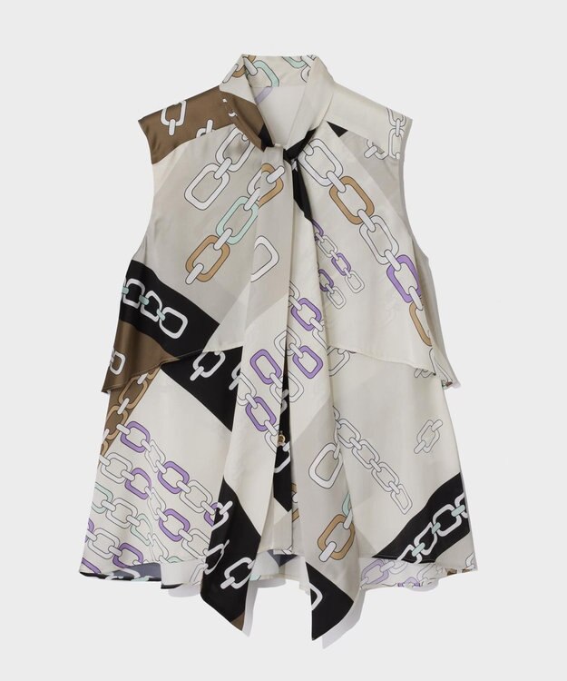 GRACE CONTINENTAL チェーンレイヤードノースリーブ ブラウン