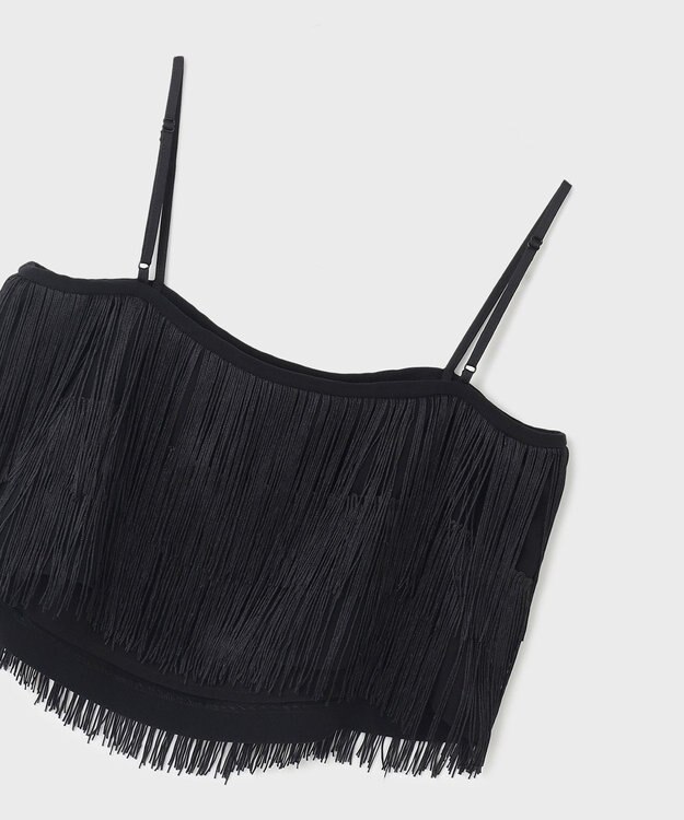 GRACE CONTINENTAL フリンジトップ ブラック