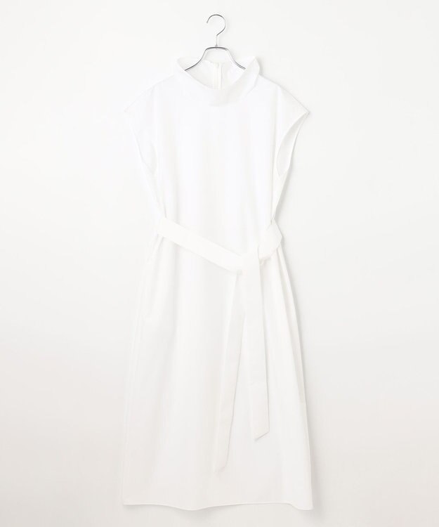 #Newans 【洗える】AMELIA / ハイネックナローシルエットワンピース ホワイト系
