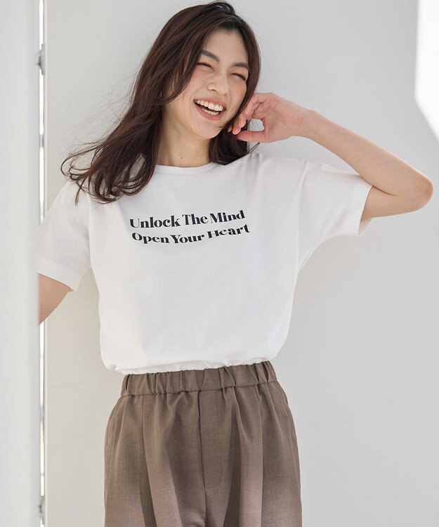 ANY L オーガビッツロゴ・フォトTシャツ オフ×ブラックロゴ