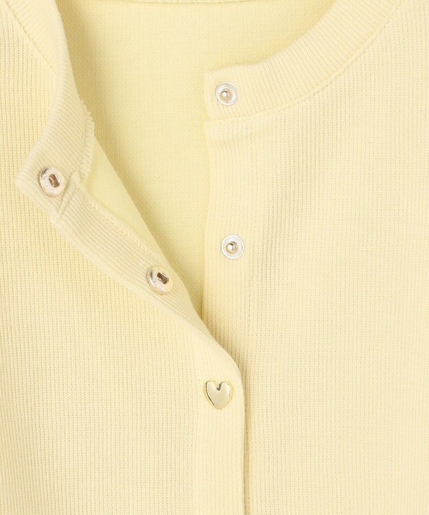 ANY KIDS 【洗濯機可能】スナップボタン カーディガン イエロー